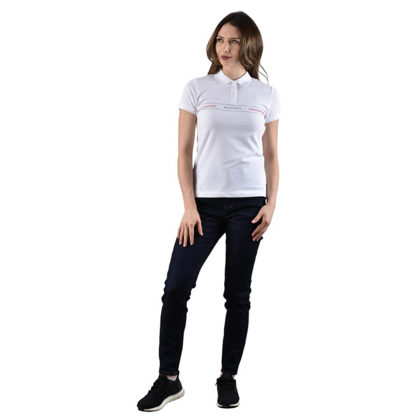 Woman Cotton/Lycra Pique Flat Kint Collar Short Sleeve Slim Bold Polo