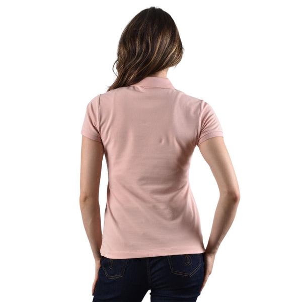 Woman Cotton/Lycra Pique Flat Kint Collar Short Sleeve Slim Bold Polo