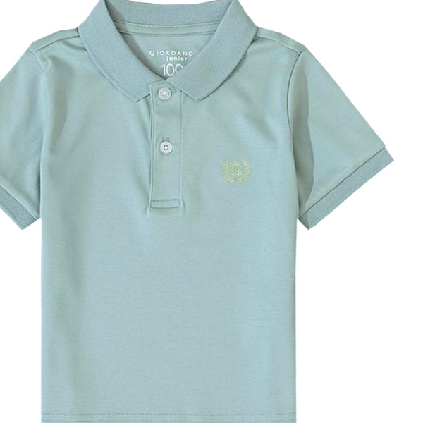 JUNIOR Cotton Interlock Knitted Collar Short Sleeve Print Solid Polo (LiquId Touch)