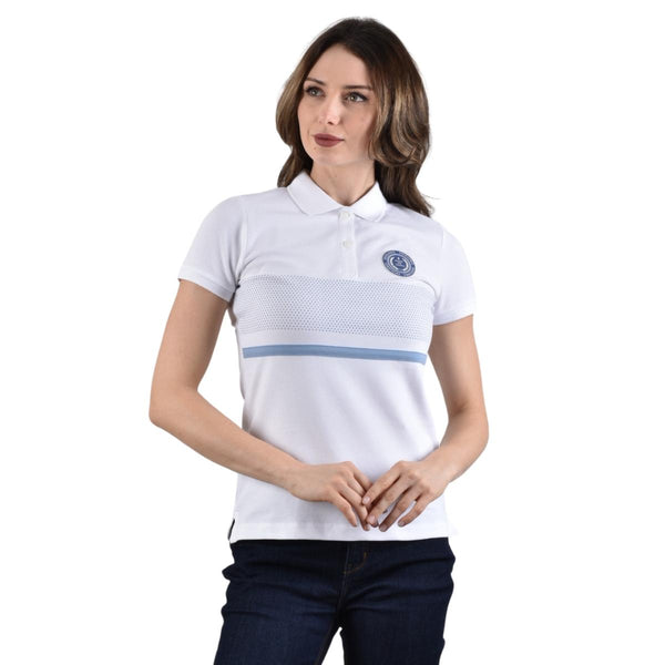 Woman Cotton/Lycra Pique Flat Kint Collar Short Sleeve Slim Bold Polo